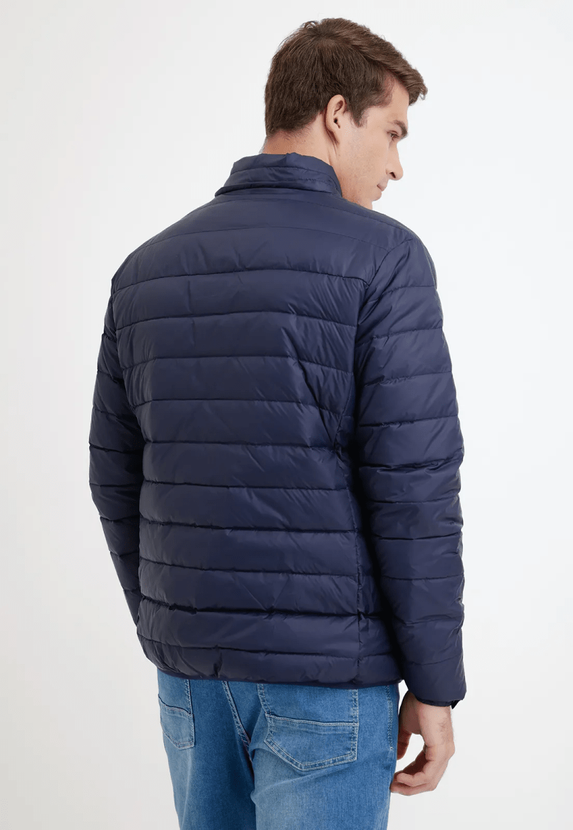 PARKA ACOLCHADA AZUL MARINO DE PLUMA PARA HOMBRE I5000N0792