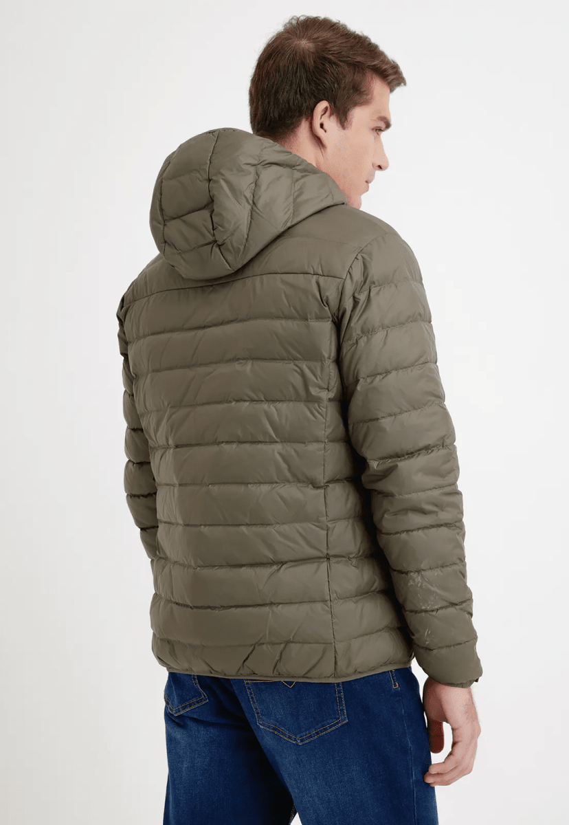 PARKA ACOLCHADA VERDE DE PLUMA PARA HOMBRE I5000N0132