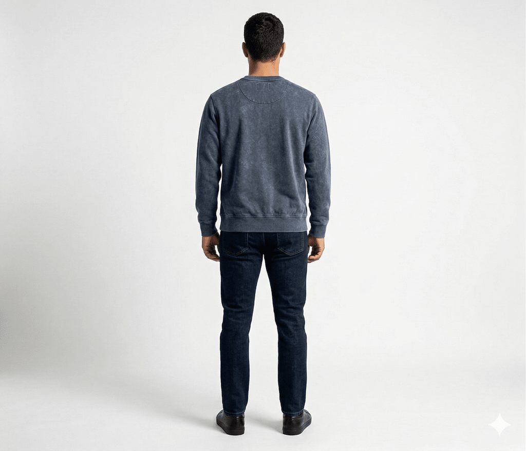 POLERON ACID WASH HOMBRE AZUL DENIM I6000N0843