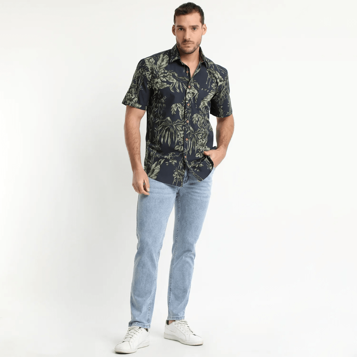 CAMISA GUAYABERA ESTAMPADA V4200N0023