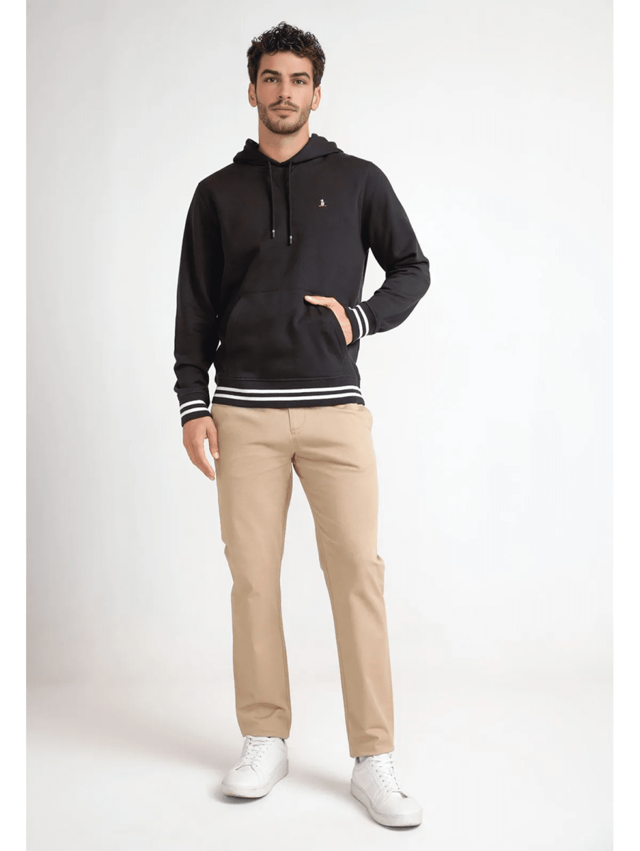 POLERON CON CAPUCHA HOMBRE NEGRO V6003N0094