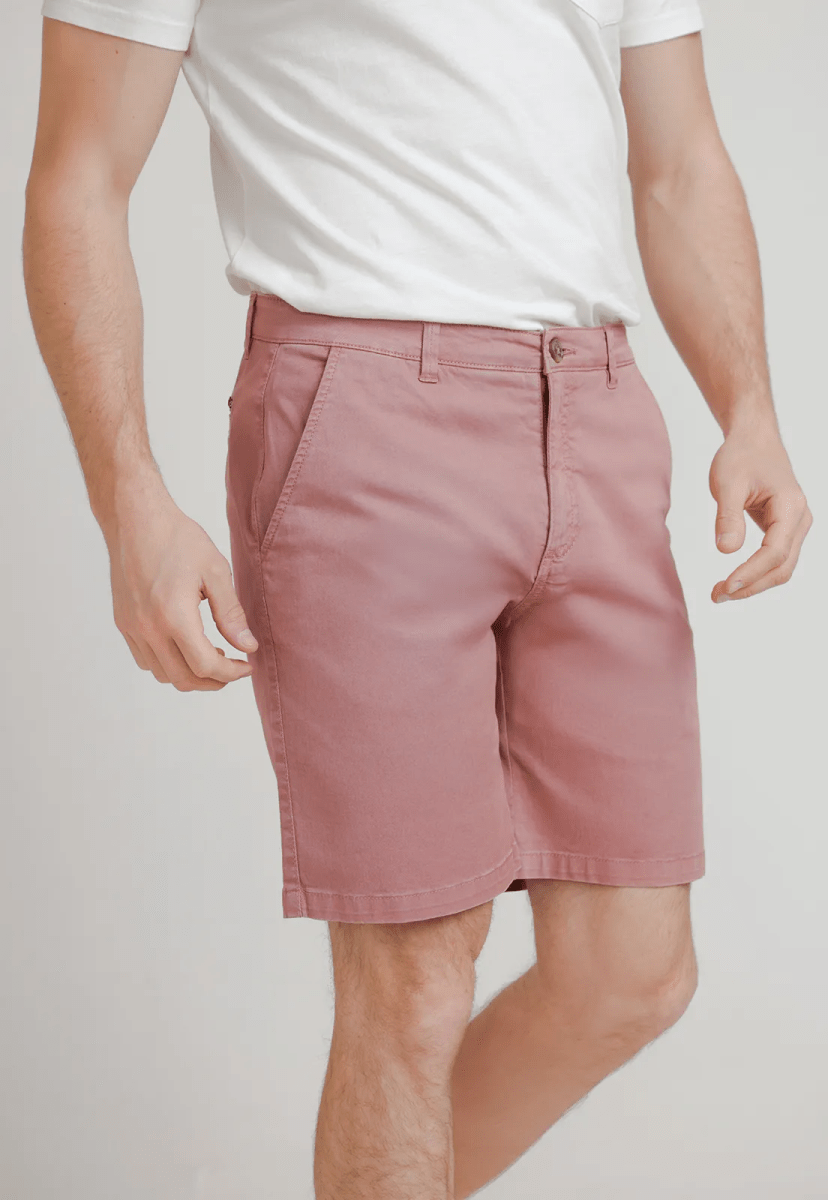 BERMUDA HOMBRE ALGODON LISO SLIM VALERIO CORAL V6000N0981