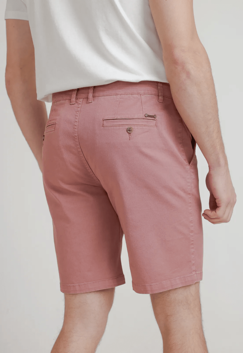 BERMUDA HOMBRE ALGODON LISO SLIM VALERIO CORAL V6000N0982