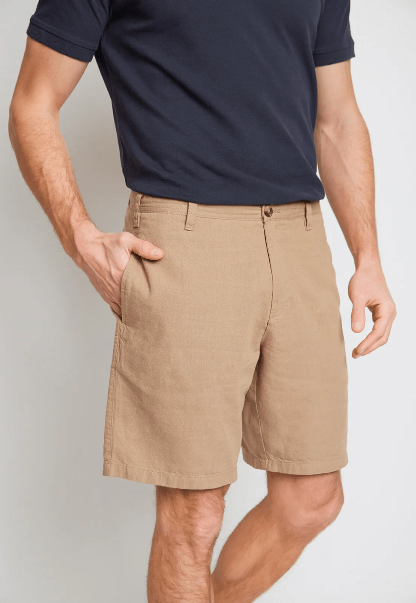 BERMUDA HOMBRE MEZCLA ALGODON LINO LISO VENUS TAN V6001N0901