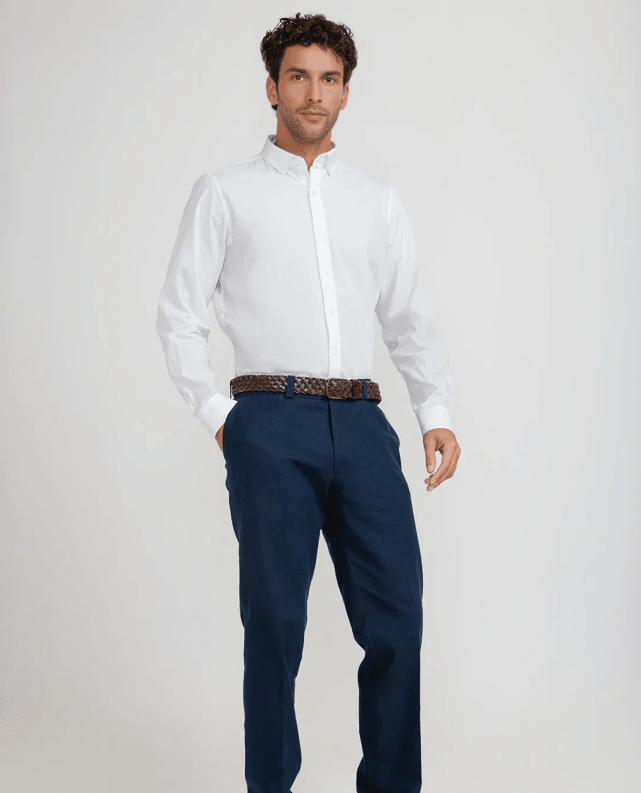 PANTALON HOMBRE DE LINO AZUL MARINO V6000N0794