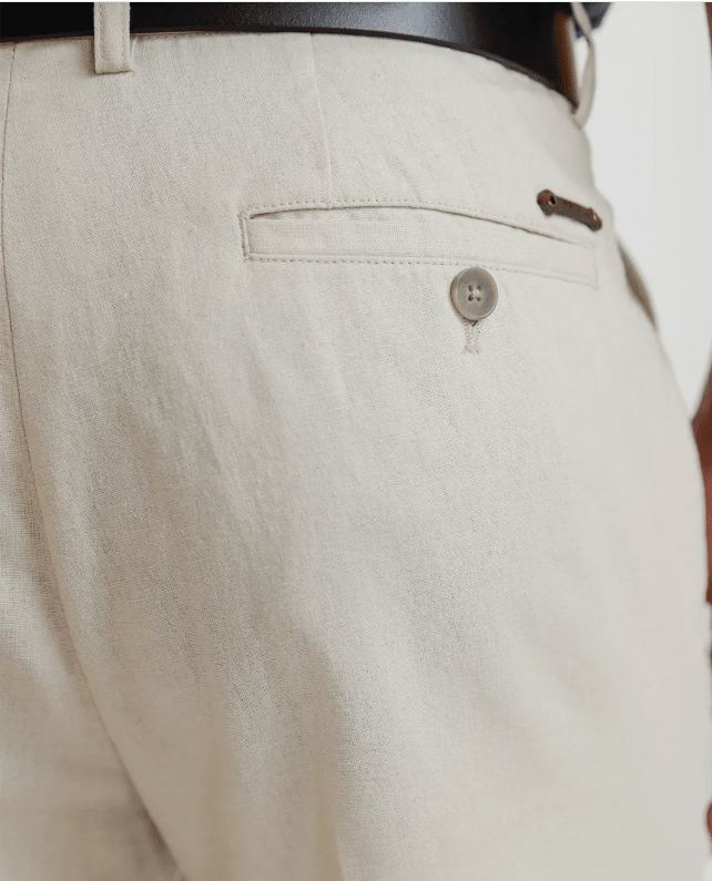 PANTALON HOMBRE DE LINO CRUDO V6000N0353