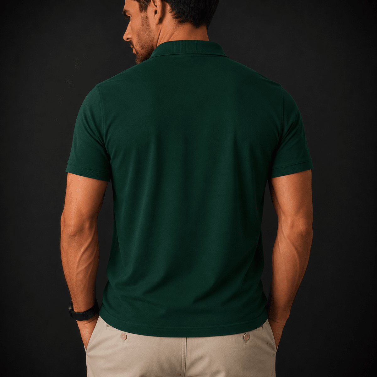 POLO MANGA CORTA PIQUE VERDE OSCURO V7000N0132