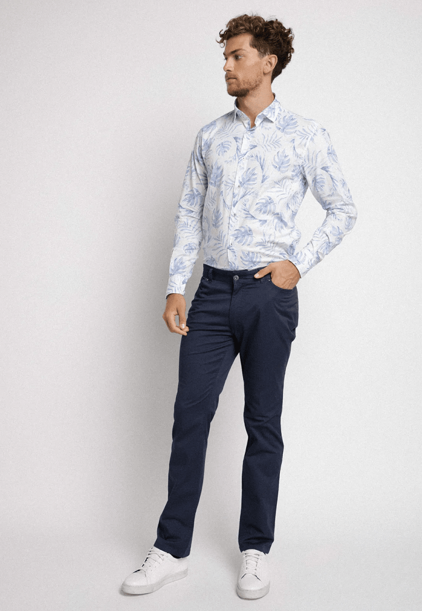 PANTALÓN GABARDINA 5 BOLSILLOS AZUL PARA HOMBRE – COMODIDAD Y ESTILO TODO EL DÍA I5005N0774