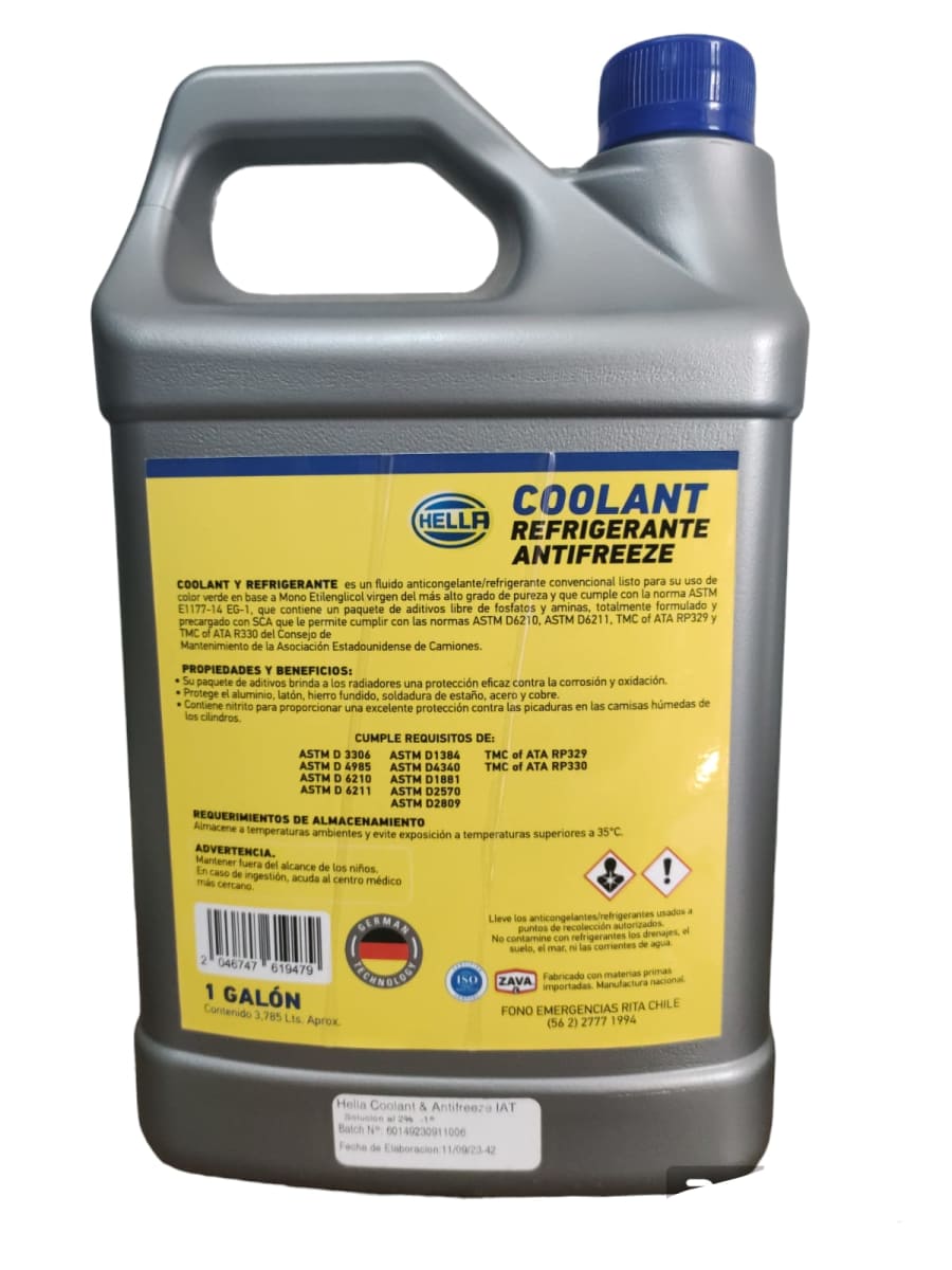 Refrigerante Radiador Coolant (-1°) Galón 3.7 Litros2