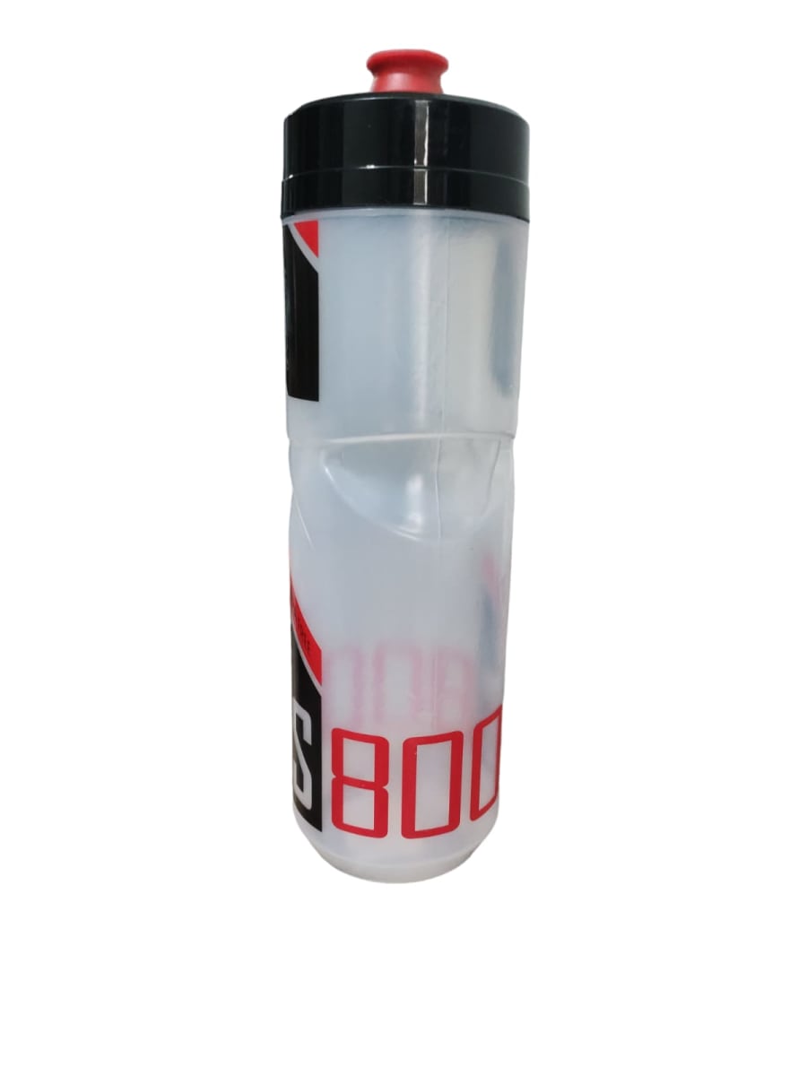 Botella Ciclismo Polisport 800ml Caramañolas Bpa Free Transparente-Roja-Negra 0
