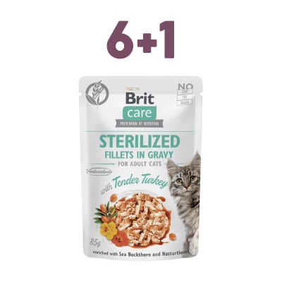Brit Care - Sterilized Fillets in Gravy Tender Turkey 6+1