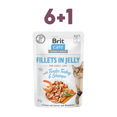 Brit Care - Fillets in Jelly Tender Turkey & Shrimps 6+1