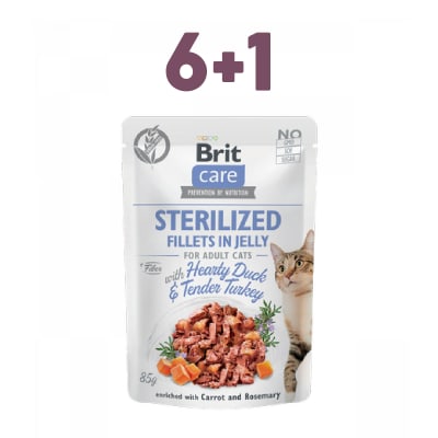 Brit Care - Sterilized Fillets in Jelly Hearty Duck & Tender Turkey 6+1