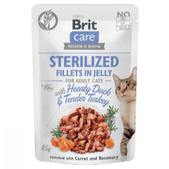 Brit Care - Sterilized Fillets in Jelly Hearty Duck & Tender Turkey