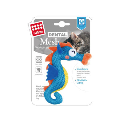 GiGwi - Dental Mesh' Catnip Blue Seahorse1