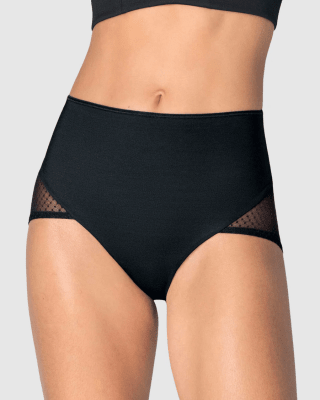 Calzón clásico de control fuerte en abdomen, glúteos en tul