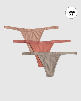 Paquete x 3 tangas brasileras de tiro bajo