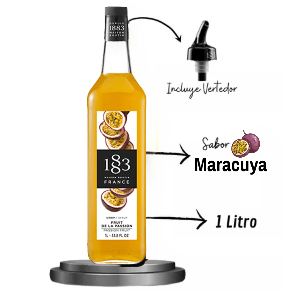 Syrup Jarabe Routin Sabor Passion Fruit 1 L+ Vertedor Catengo