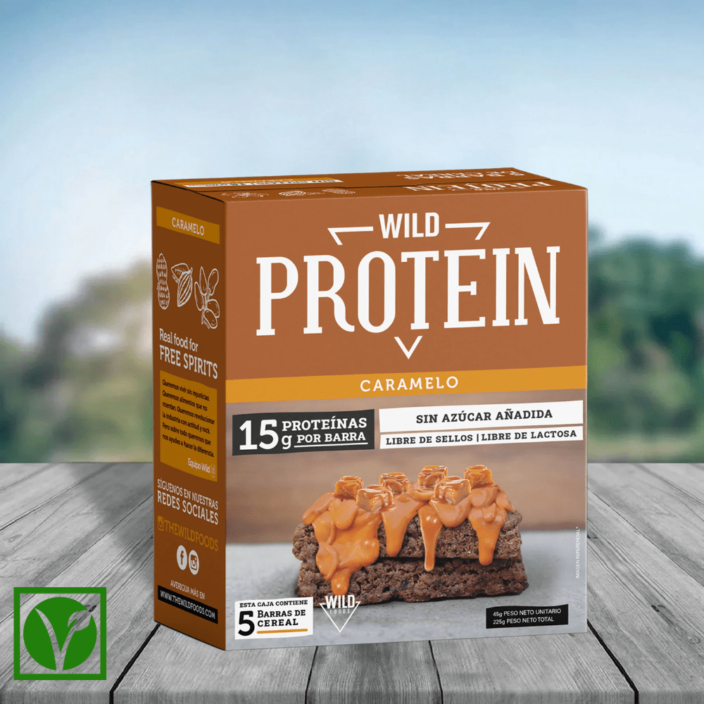 Barra Wild Protein Suplemento Sabor Caramelo 5 Unidades Catengo