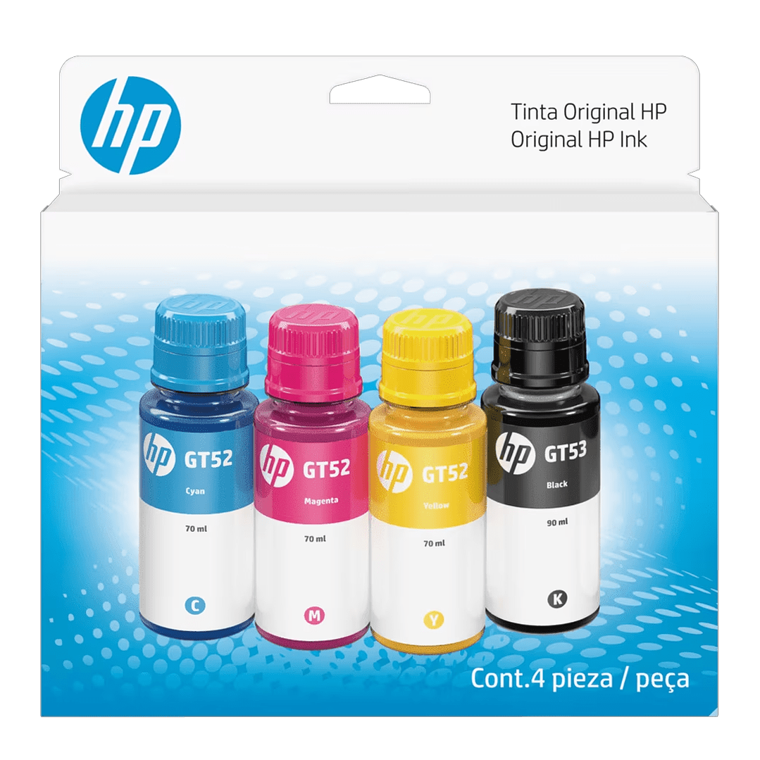 Pack de 4 tintas HP GT53 y GT521