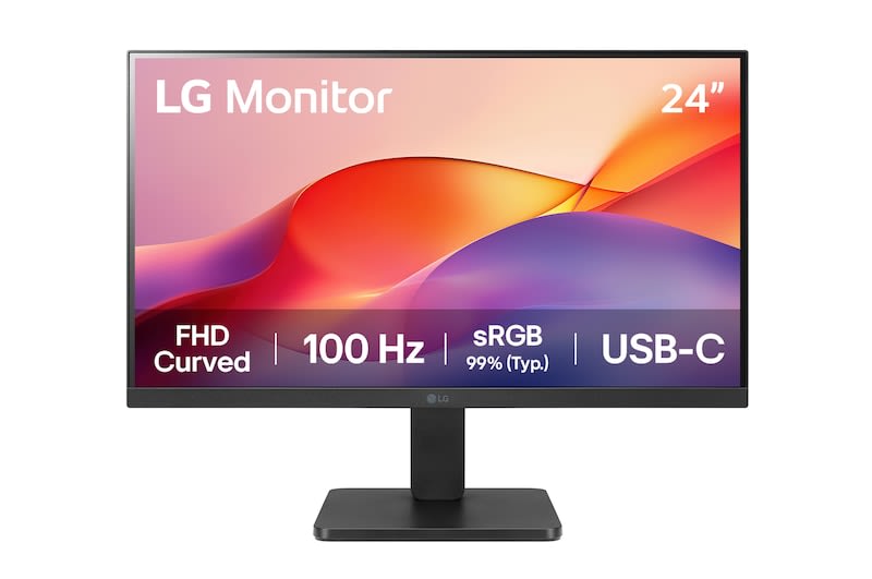 Monitor Curvo LG 24''  FHD de 100 Hz con USB-C1
