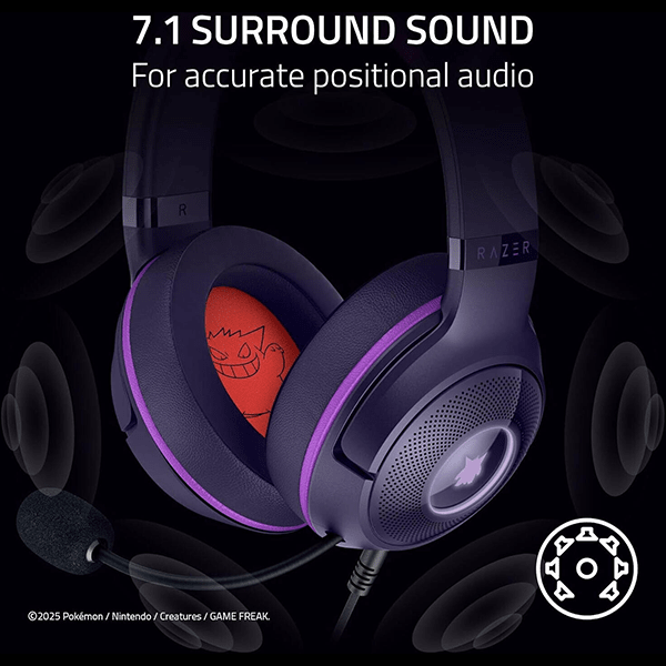 Audifono Razer Kraken Kitty V2 Gengar Pokémon Edition5