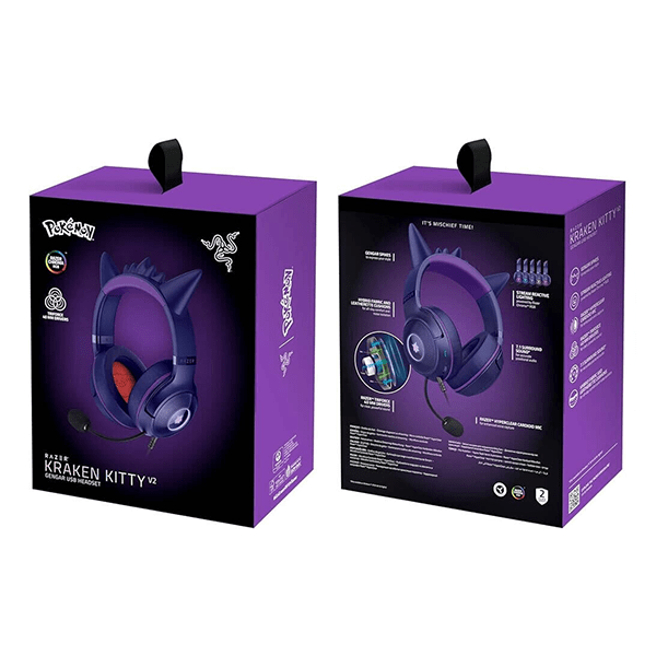 Audifono Razer Kraken Kitty V2 Gengar Pokémon Edition6