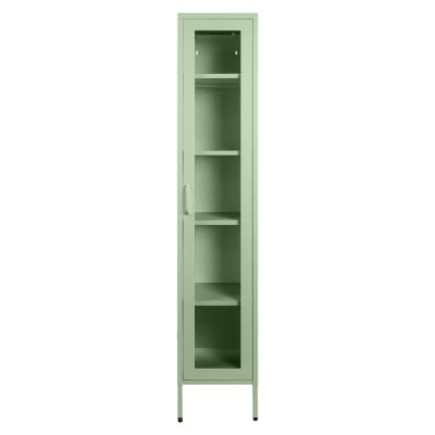 Estante Locker 1 Puerta Vidrio y 4 repisas Verde Menta