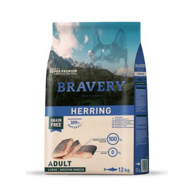 BRAVERY PERRO ADULTO RAZAS MEDIANAS/GRANDES ARENQUE