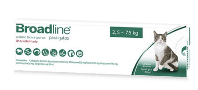 BROADLINE ANTIPARASITARIO INTERNA Y EXTERNA PARA GATOS  2,5 A 7,5KG