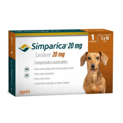 SIMPARICA ANTIPARASITARIO EXTERNO 5 A 10 KG (20MG)