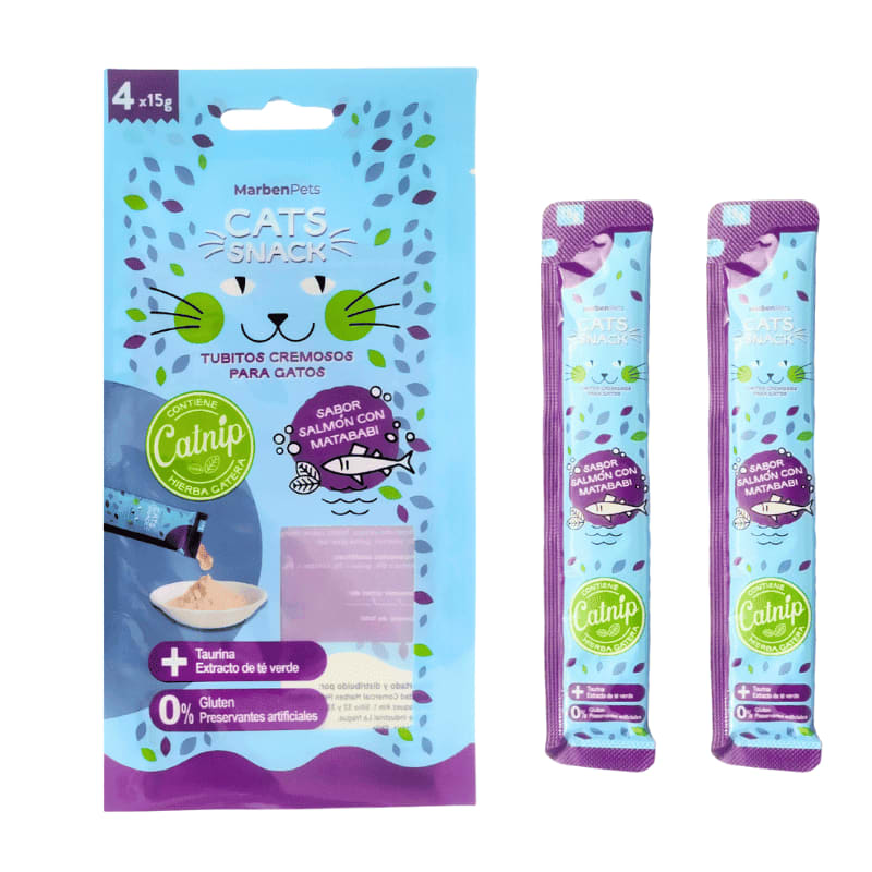 CATS SNACK TUBITOS CREMOSOS + CATNIP5