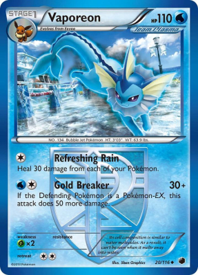 Vaporeon (Reverse Holofoil) - 20/116