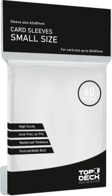 Fundas para cartas TOPDECK (Protectores / Sleeves) - Small Blanco