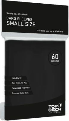 Fundas para cartas TOPDECK (Protectores / Sleeves) - Small Negro1