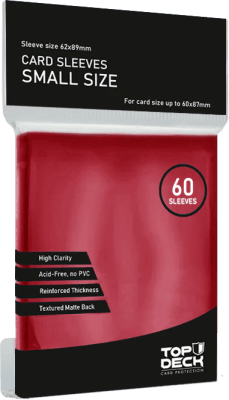 Fundas para cartas Top Deck (Protectores / Sleeves) - Small Rojo