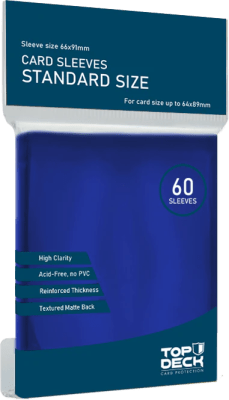 Fundas para cartas TOPDECK (Protectores / Sleeves) - Standard Azul