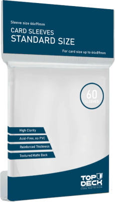 Fundas para cartas TOPDECK (Protectores / Sleeves) - Standard Blanco2