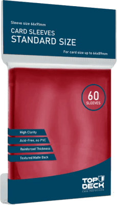 Fundas para cartas TOPDECK (Protectores / Sleeves) - Standard Rojo2