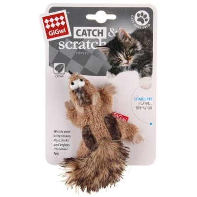 Ardilla Catch Scratch con catnip y campana