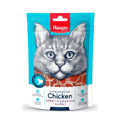 Wanpy Chicken Jerky & Codfish Sushi Cat1