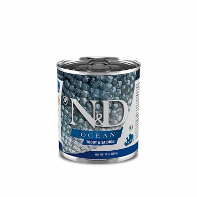 Alimento en lata N&D DOG OCEAN TROUT & SALMON