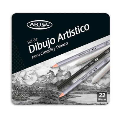 SET DIBUJO ARTÍSTICO PARA CROQUIS Y ESBOZO 22 PIEZAS ARTEL