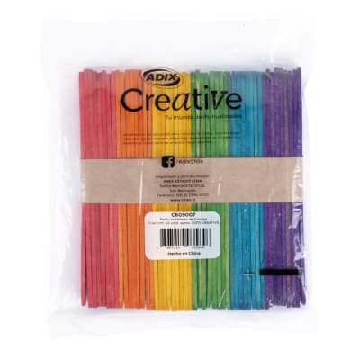 PALOS DE HELADO DE COLORES (50UN) ADIX