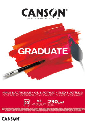 BLOCK GRADUATE ÓLEO Y ACRÍLICO 290G A3 20HJ CANSON