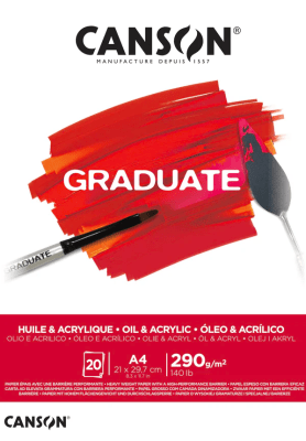 BLOCK GRADUATE ÓLEO Y ACRÍLICO 290G A4 (20HJ) CANSON