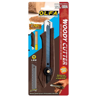 CUCHILLO CARTONERO INDUSTRIAL 18MM WD-L/BRN ANTIDESLIZANTE OLFA