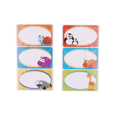 ETIQUETAS ADHESIVAS ESCOLAR ANIMALES (12UN) ADIX