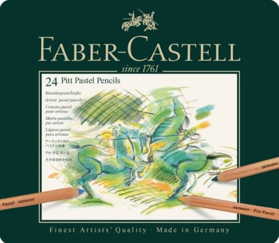 LÁPICES PASTEL PITT 24 COLORES (EN CAJA METÁLICA) FABER-CASTELL