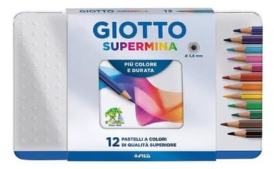 LÁPICES DE COLORES SUPERMINA 12 COLORES (LATA) GIOTTO